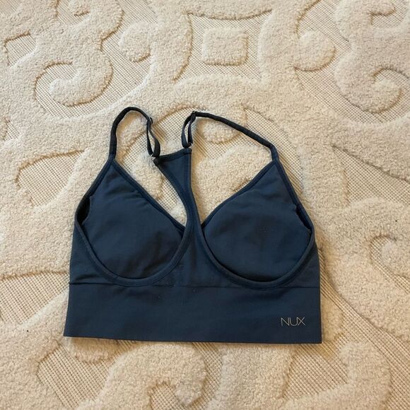 NUX Dark Slate Blue Thin Racerback Sports Bra - Picture 2 of 4